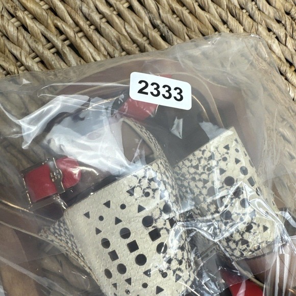 BCBGMAXAZRIA Meteur Snake Red Heel Sandal 7B Coral High Heel - Picture 13 of 13